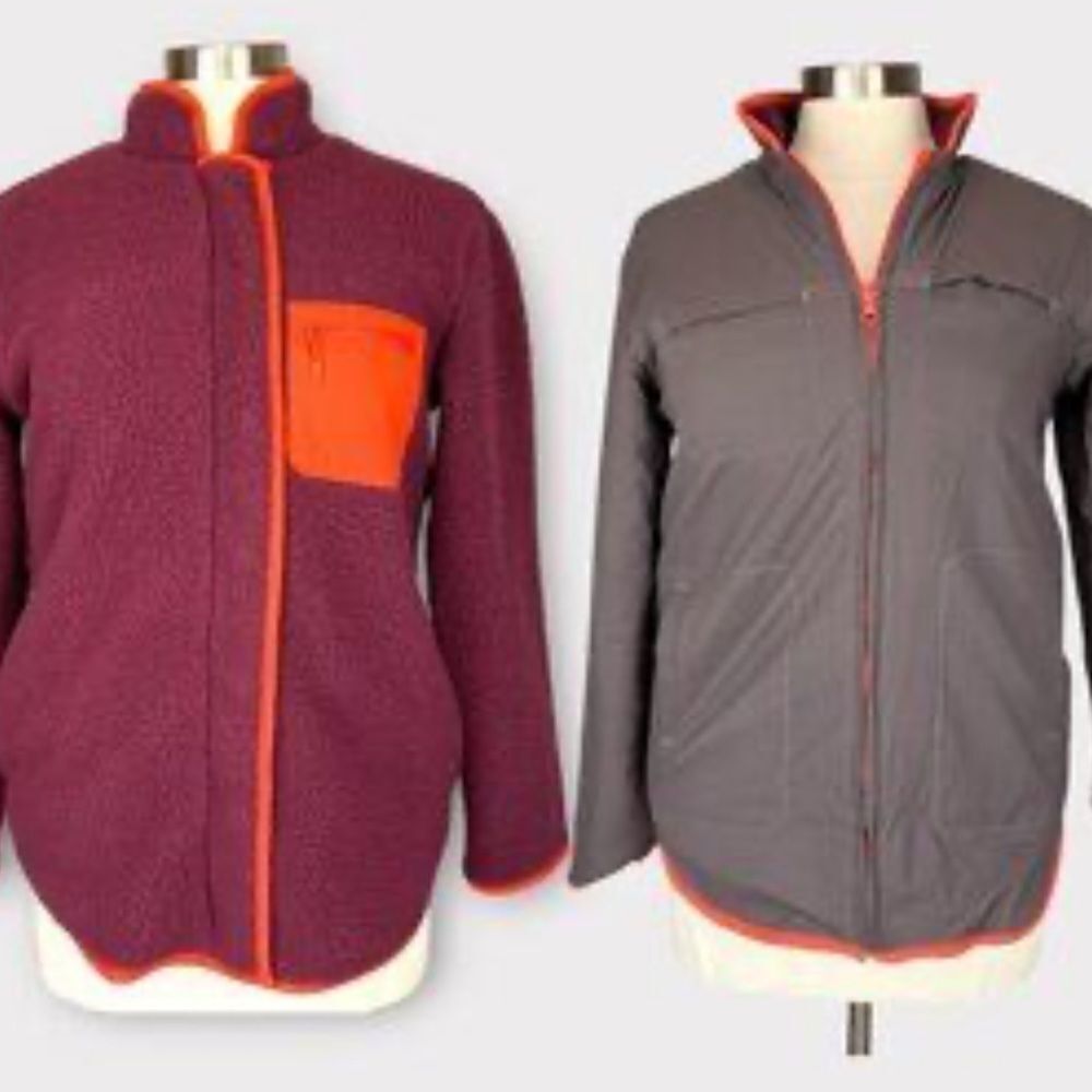 Title nine Reversible fleece Purple Jacket with Orange Accents size medium